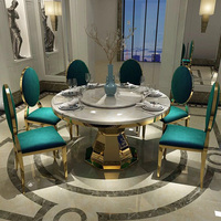 Ensemble de table et de chaises de restaurant BILIDO Nouveau design moderne Meubles de cuisine Table en pierre frittée Ensemble de table à manger ronde à base de métal