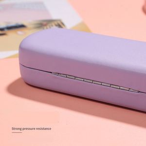 Étui à lunettes carré en PU anti-stress portable et tendance avec logo personnalisé, couleurs bonbon, boîte rigide pour lunettes, accessoires pour lunettes - Product Image 4