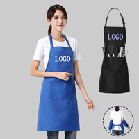 Tabliers de Chef Personnalisés en Polyester Bleu Imperméable Lavables en Machine pour Cuisine, Onglerie, Barbier, Salon de Beauté – Vente en Gros