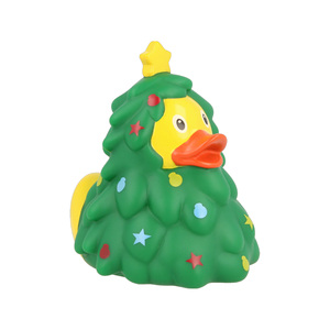 Jouet flottant personnalisé en gros, lance-eau sans trou, jaune, qui couine, pour baignoire et douche, cadeau de Noël, arbre de Noël en caoutchouc - Product Image 4