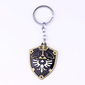 Top Grade Loạt Trò Chơi Huyền Thoại Của Zelda Keychain Kim Loại Hợp Kim Lá Chắn <span class=keywords><strong>Men</strong></span> Keyring Chủ Cho Nam Giới Phụ Nữ Tốt Nhất Quà Lưu Niệm Quà Tặng - Product Image 2