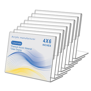 Xách Tay <span class=keywords><strong>Acrylic</strong></span> trong suốt khung ảnh & hiển thị đứng 4x6 inch bảng hiệu đứng máy tính để bàn hình chữ L giá <span class=keywords><strong>menu</strong></span> Bảng thẻ - Product Image 1