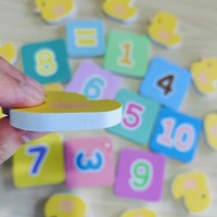 Jouets de bain en mousse EVA personnalisés pour enfants âgés de 1 à 3 ans, canard et chiffres, jouets de baignoire à cheval pour tout-petits