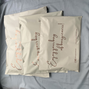 Custom Cream Peach Poly Mailers Rose Gold Logo Printed Plastic Shipping Bags Boutique Mailing Envelopes For Small Business - Product Image 4