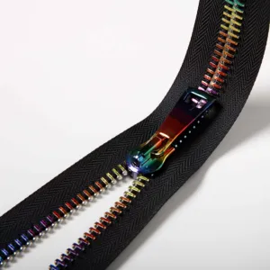 HengDa Factory 5#7# Colorful Teeth Metallic Metal Zipper By The Yard With Custom Sliders For DIY Sewing Tailor Bag Garments