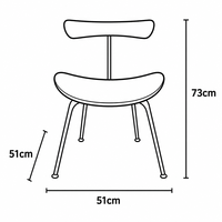 Chaise de salle à manger professionnelle style Iconic Ant avec dossier sablier, rembourrée en mousse souple, pieds en métal, pour café et restaurant