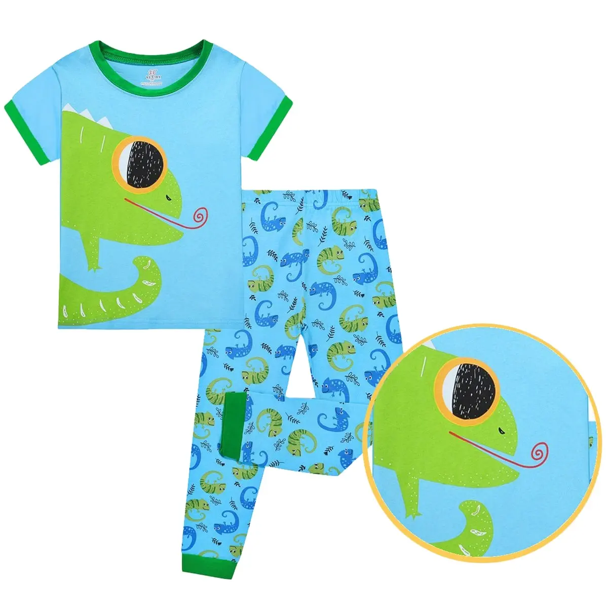 CALUBY factory wholesale kids pajamas short-sleeved trousers / Spring and Autumn pajamas sets for children 100 % cotton