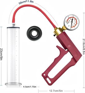 Pompa per Pene 9'' X 1.75'' con Manometro e Impugnatura Rossa, Pompa Manuale per Ingrandimento del Pene Maschile - Product Image 6
