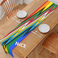 Camino de Mesa Personalizado con Estampado de Arcoíris, Ideal para Eventos, Reuniones y Banquetes Familiares