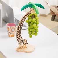 Massief houten giraffe fruitopbergrek creatief dierenbanaanhouder bureau keuken palmboom displayrek huisdecoratie