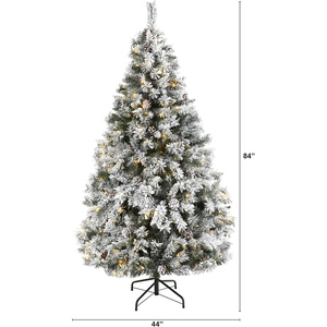 Outdoor 12FT Giant Flocked <b>LED</b> Christmas <b>Tree</b> with Multicolored Lights High Quality Foldable PE/PVC Material and Snow Effect - Product Image 2