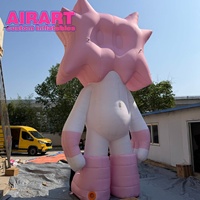 Figurines gonflables de dessins animés en forme de cœur et de étoile, fabriquées en usine, personnage de mascotte géant avec logo gonflable.