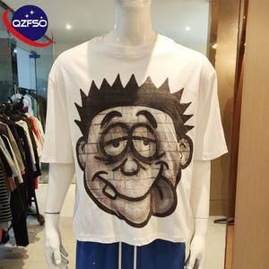 เสื้อยืดสตรีทแวร์ผ้าฝ้ายโอเวอร์ไซส์ของผู้ชายเสื้อครอปโบซี่280gsm ออกแบบได้ตามต้องการ - Product Image 1