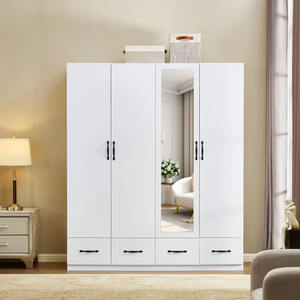 Tiroirs organisateur de vêtements placard portable vêtements 4 portes armoire pour filles armoire photos pour femmes - Product Image 2