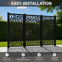 Panneau décoratif en aluminium perforé découpé au laser pour clôture d'intimité, jardin, balcon, séparateur de pièce, cloison, design personnalisé