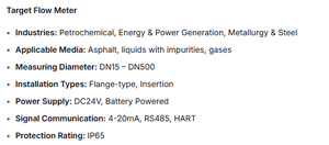 مقياس تدفق احترافي بشاشة رقمية ودقة +/-0.2% وحماية IP65 مع مخرجات 4-20 مللي أمبير/RS485/HART للسوائل والأسفلت - Product Image 2
