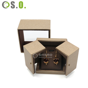 Caja de Joyería de Papel Dorado con Doble Puerta Abierta para Regalo de Collar, Pendientes y Anillo con Logotipo Personalizado de Lujo - Product Image 2