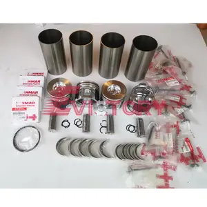 Para YANMAR S4D98 S4D98E kit completo de juntas juego de cojinetes de anillo de pistón de revestimiento de cilindro + bomba de aceite + guía de válvula