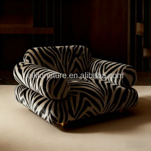 Sang Trọng Nhà Khách Sạn Sảnh Ấm Cúng Ngựa Vằn Mô Hình Ghế Sofa Đơn Ghế Bọc Phòng Khách Giọng Giải Trí Cánh Tay Ghế Cho Trang Trại - Product Image 3