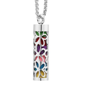 Wholesale Silver 18K Gold Plated Box Aromatherapy Jewelry <b>Flower</b> Design 316L Stainless Steel Custom Essential Oil <b>Diffuser</b> Gift - Product Image 6