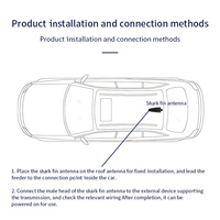 Vente en gros d'antenne de télévision de voiture élégante en forme d'aileron de requin, ornement automobile, peinture TV numérique, antenne de requin brillante avec câble d'extension de 5m