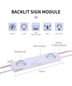 DC24V SMD Back Lit 2 Chip <b>Led</b> Signage <b>Letter</b> Modules Warm White ABS Injection 1.5W 12V Waterproof <b>Led</b> Advertising Signs Outdoor - Product Image 4