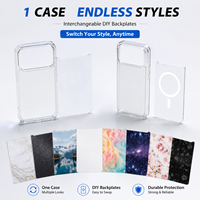 Étui de téléphone magnétique transparent en TPU deux-en-un avec panneau arrière séparable, panneau arrière personnalisable DIY, pour les modèles Samsung et iPhone