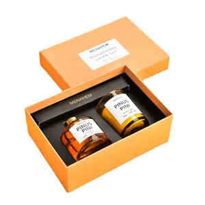 Private Label Hochzeit Geburtstag benutzer definierte Aroma therapie Luxus Glas Glas Duft kerze und Diffusor Set Geschenkset