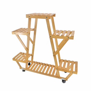 Factory wholesale portable indoor flower <b>pot</b> <b>stand</b> with casters, balcony flower <b>stand</b>, floor-standing succulent plant <b>stand</b>, - Product Image 2