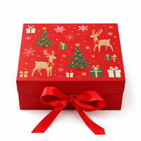 Emballage cadeau de Noël, grande boîte pliante à ruban magnétique, boîte cadeau vide en carton blanc, estampillage pour cadeau