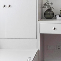 Poignée de tiroir dissimulée à ressort en alliage de zinc pour porte d'armoire, bouton de verrouillage intégré pour armoire