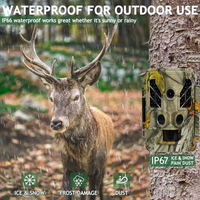 Caméra de chasse 48MP 4K avec Wi-Fi, contrôle par application, fonction Time Lapse, vision nocturne infrarouge sans fil pour extérieur
