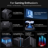 SNOWMAN Professional CPU Heat Pipe Cooler Dissipateur thermique de jeu efficace avec écran de température Design propre et professionnel No RGB