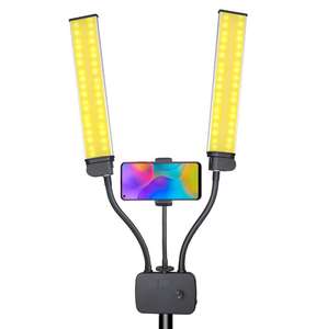 Lampe de maquillage LED à double bras avec <span class=keywords><strong>trépied</strong></span> et chargement USB pour vidéo en gros - Product Image 1