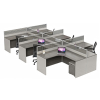 Poste de travail de bureau incurvé avec cloison, bureau informatique moderne en bois, table de direction de luxe, ensemble de mobilier de bureau