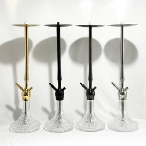 Ngọn Đuốc Vàng 30Inch Lớn Sliver Nhôm Thủy Tinh bongging <span class=keywords><strong>Hookah</strong></span> <span class=keywords><strong>Shisha</strong></span> Với Đất Sét Bát Đầu Silicone <span class=keywords><strong>Hose</strong></span> Rõ Ràng Bình - Product Image 1