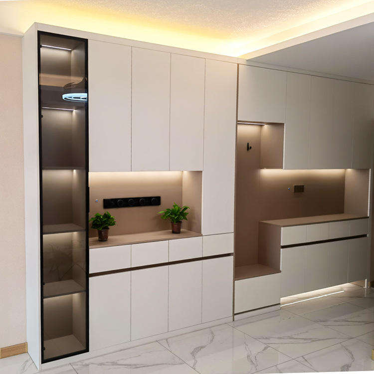 Modern Modular Melamine Kitchen Cabinet with Stainless Steel and Sink ...