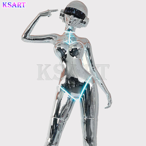 Sculpture de déesse mécanique Robot lumineux féminin en fibre de verre grandeur nature Oeuvre abstraite moderne ornant le décor du salon - Product Image 6