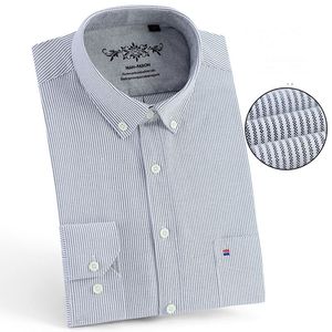 Vendita diretta camicie <span class=keywords><strong>Oxford</strong></span> a righe Casual a maniche lunghe <span class=keywords><strong>Slim</strong></span> <span class=keywords><strong>Fit</strong></span> da uomo - Product Image 2