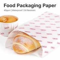 Papier enduit PE simple face de qualité alimentaire 40 g/m², imperméable et résistant à la graisse, impression personnalisée pour doublure de plateau de boulangerie, emballage alimentaire pour traiteur
