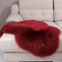 Coussin de canapé en peau de mouton, tapis de chevet, pour salon ou baie vitrée, en fourrure naturelle anti-boulochage, pièce unique, épaisseur 10
