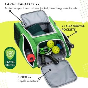 Mochila Escolar de Gran Capacidad con Compartimento para Zapatos, Ideal para Gimnasio, Deportes, Entrenamiento, Bádminton, Tenis, Pickleball - Product Image 3