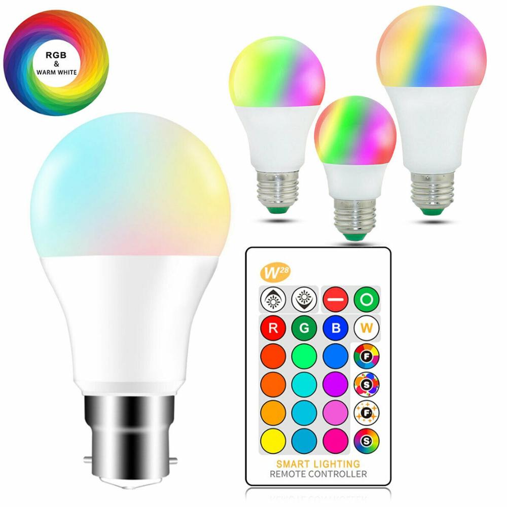 Çok renkli değişen sihirli lamba 5W 10W 15W E27 B22 RGB dim LED akıllı ampul ışık + IR uzaktan kumanda