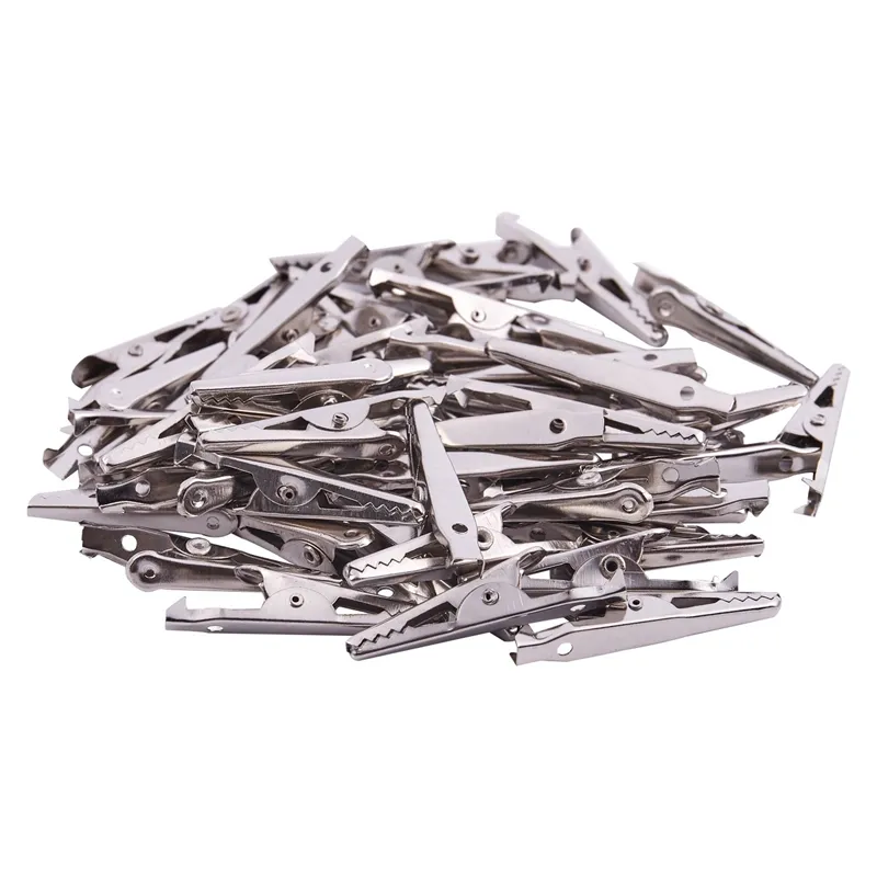 Silver Tone Metal Alligator Clip Crocodile Clamps