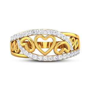 Anello Delicato a Cuore Cavo per Donne, Fede Nuziale Creativa con Cuori Intrecciati, Gioiello Romantico per Uso Quotidiano e Feste - Product Image 3