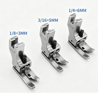 Pied presseur pour surjeteuse à lit plat, pliage des bords, réglage de la hauteur gauche et droite, GF1/4, 1/8, 3/16, accessoires pour machine à coudre