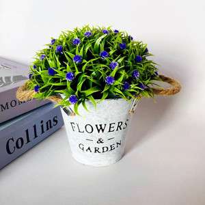 Bonsái Artificial de Flores de Aliento de Bebé en Cubeta de Hierro Blanca de 20 cm, Decoración para Jardín, Hogar y Bodas - Product Image 5