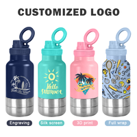 Bouteille d'eau de voyage pour animaux de compagnie en acier inoxydable 304 à double paroi isolée sous vide de 32 oz avec logo personnalisé, bol amovible pour l'eau et la nourriture du chien