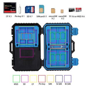 Mini PULUZ 2 en 1 estuche para lector de tarjetas 22 en 1 estuche de almacenamiento para tarjetas de memoria organizador portátil <span class=keywords><strong>caja</strong></span> de almacenamiento de transporte de tarjetas ligera - Product Image 4