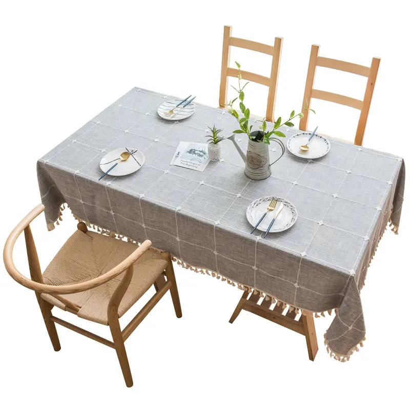 Modern Popular Hot Selling Tablecloth Washable Buffet Table Tablecloth Square Round Polyester Printed 100% Polyester Striped